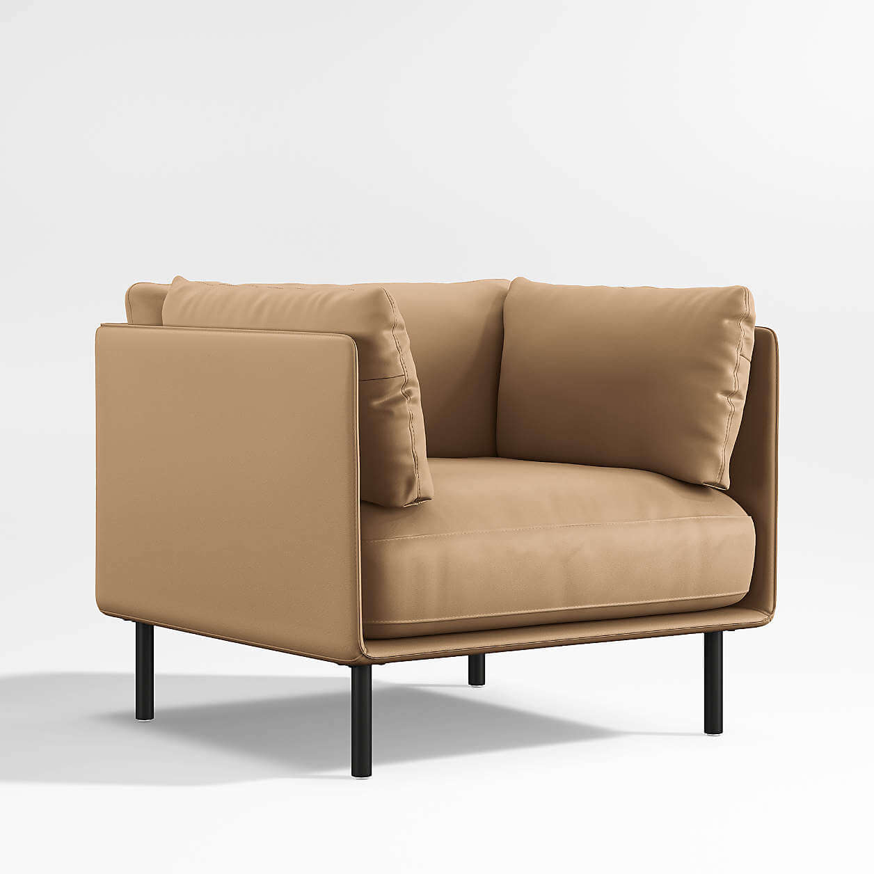 Wells Vegan Leather Lounge Chair with Cushioned Seat