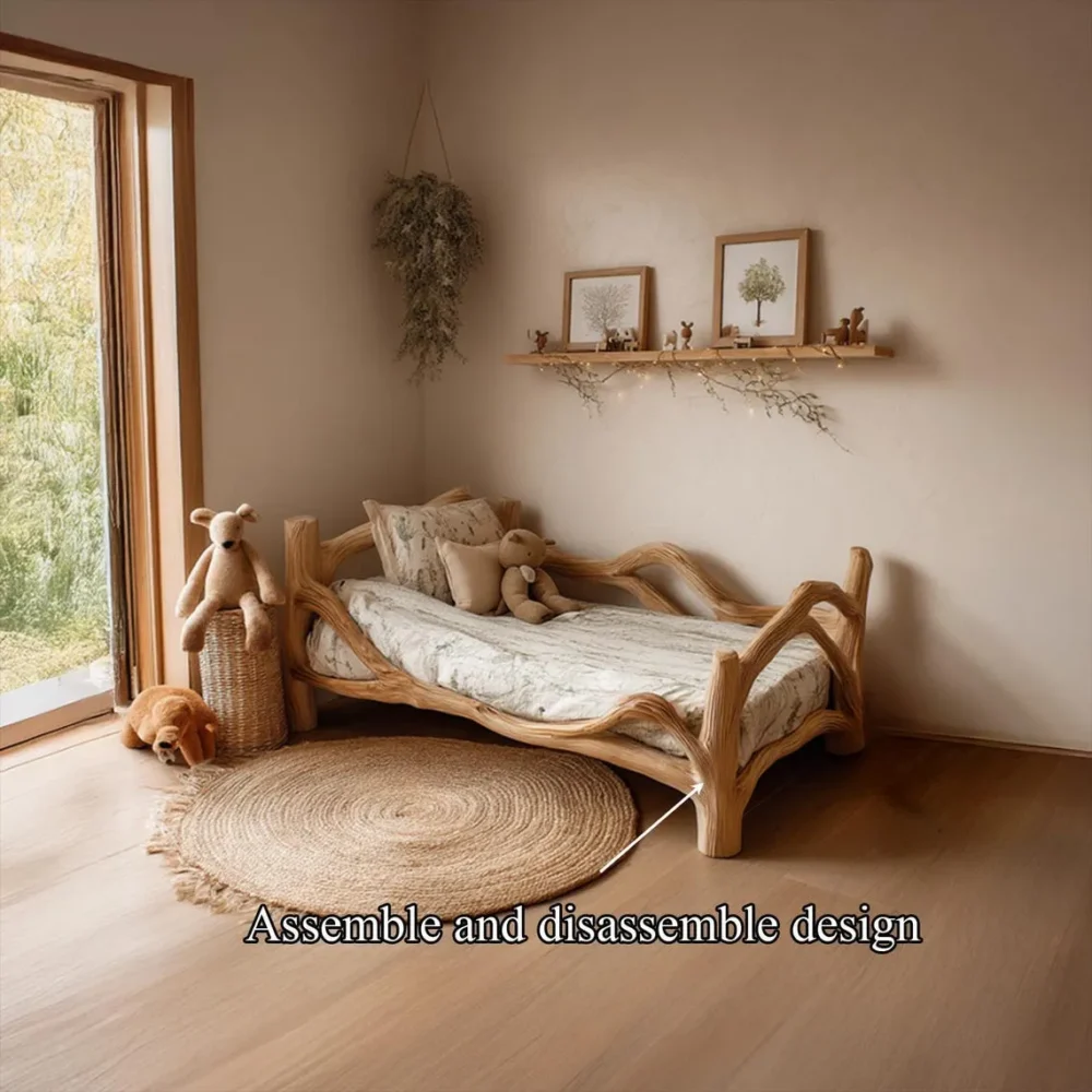 Montessori Floor Bed for Toddlers Low Wood Frame Custom Sizes Kids Bedroom Platform - Image 4