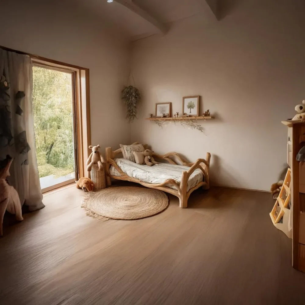 Montessori Floor Bed for Toddlers Low Wood Frame Custom Sizes Kids Bedroom Platform - Image 6