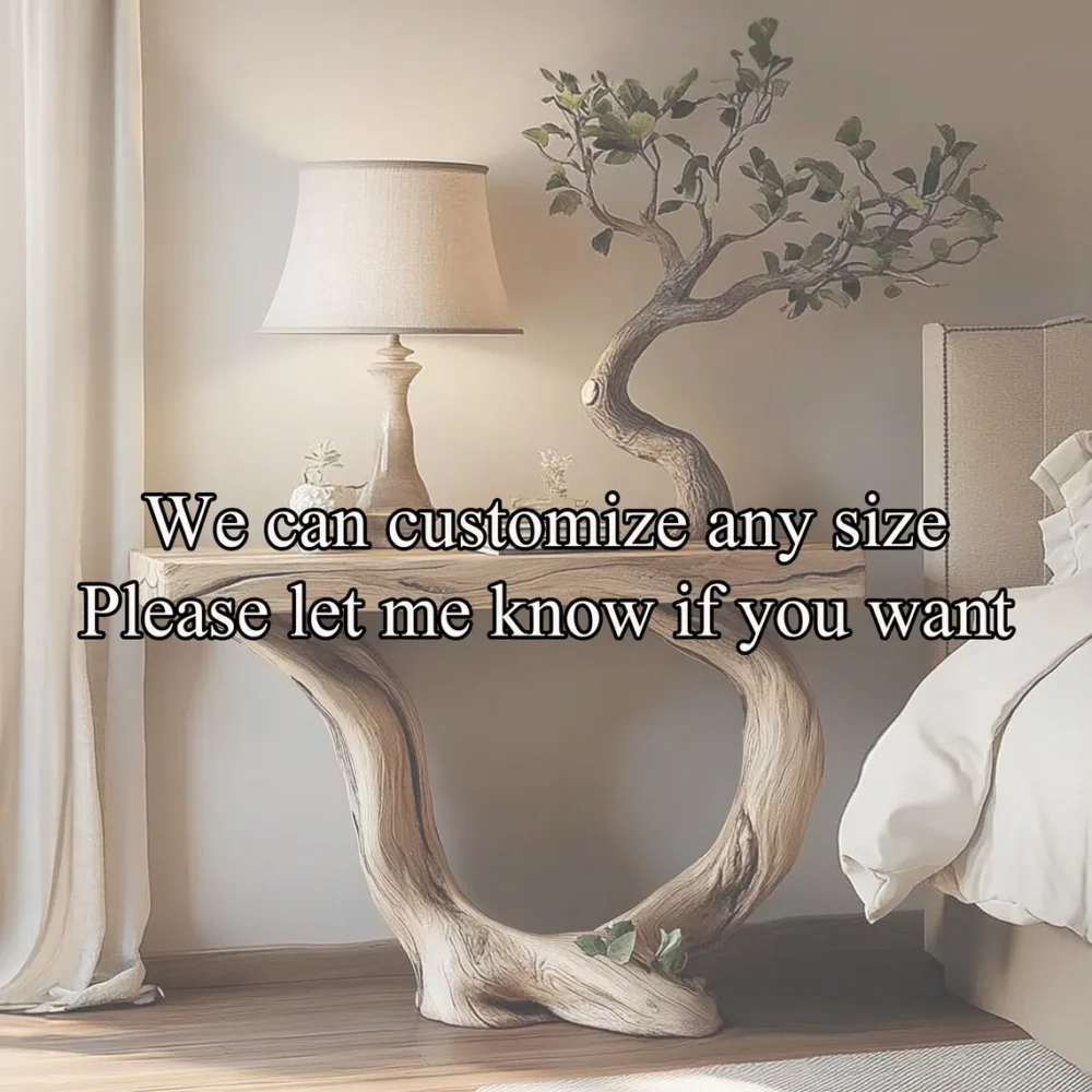 Custom Console Table Natural Wood Grain Made to Size Entryway or Office Table - Image 2