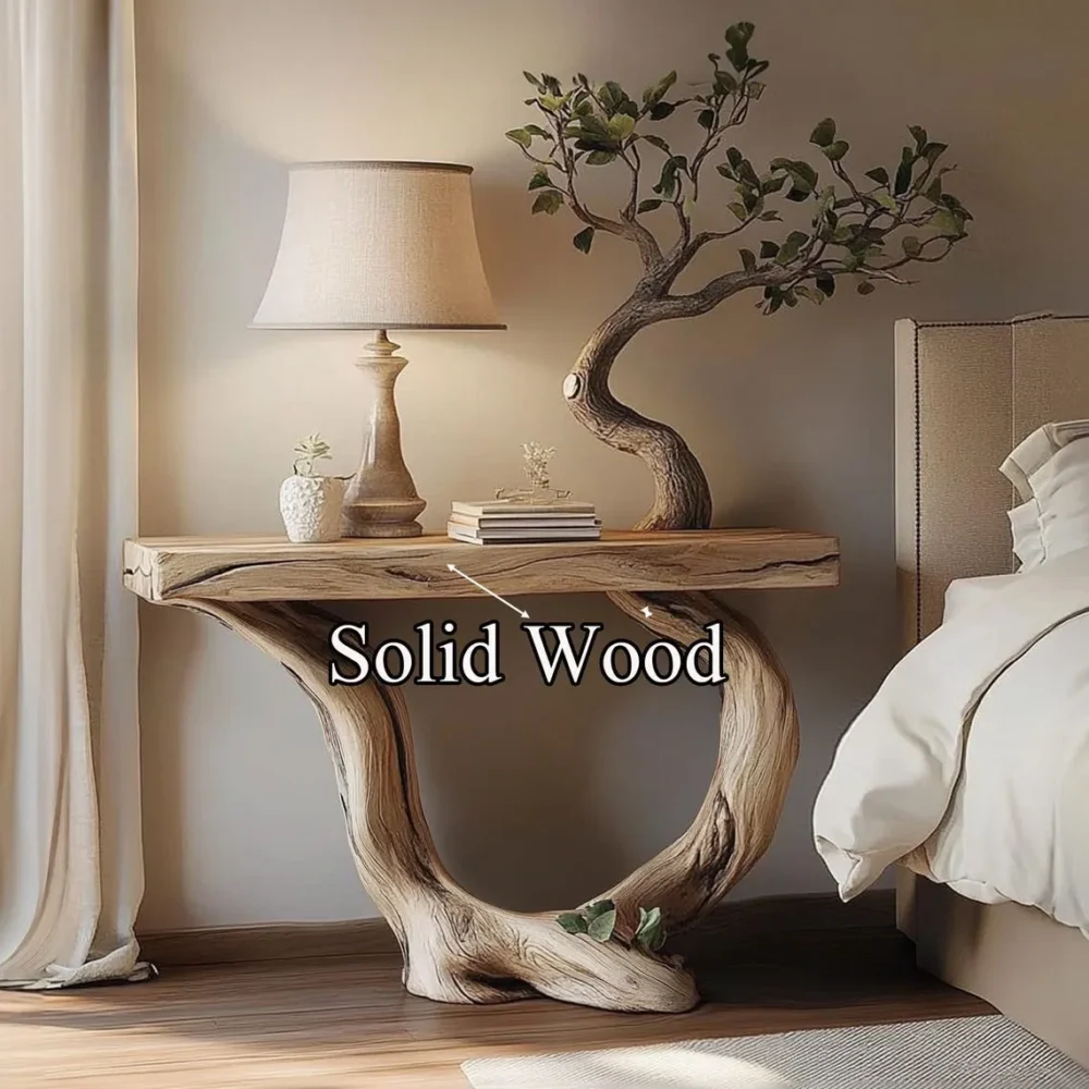 Custom Console Table Natural Wood Grain Made to Size Entryway or Office Table - Image 4