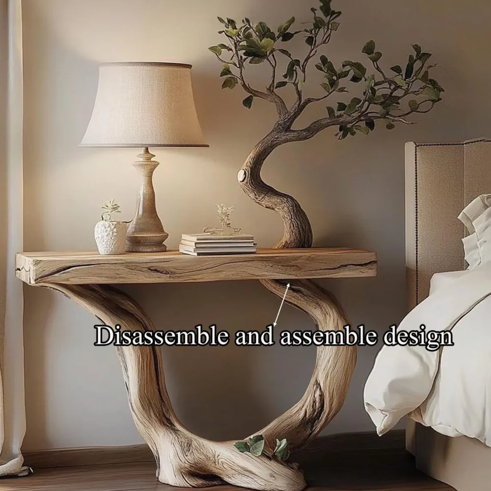 Custom Console Table Natural Wood Grain Made to Size Entryway or Office Table - Image 5