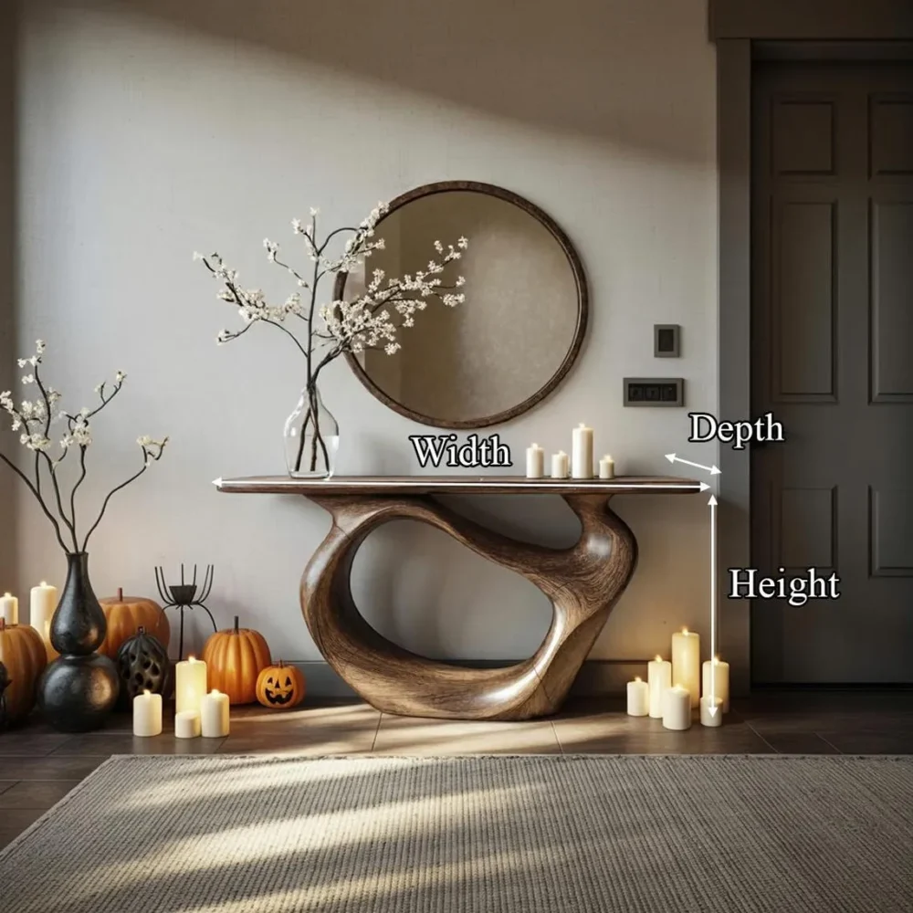 Live Edge Solid Wood Console Table Handmade Rustic Entryway or Hall Table - Image 3
